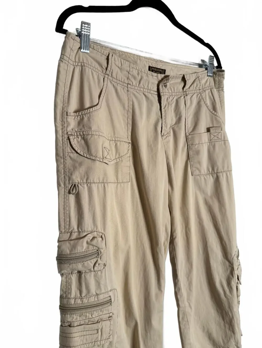 Women Vintage Y2K Soft Grunge Khaki Cargo Capris size 11